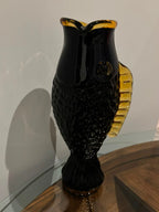 Monumental Blenko Hand-Blown Art Glass Fish Vase American, circa 1970s