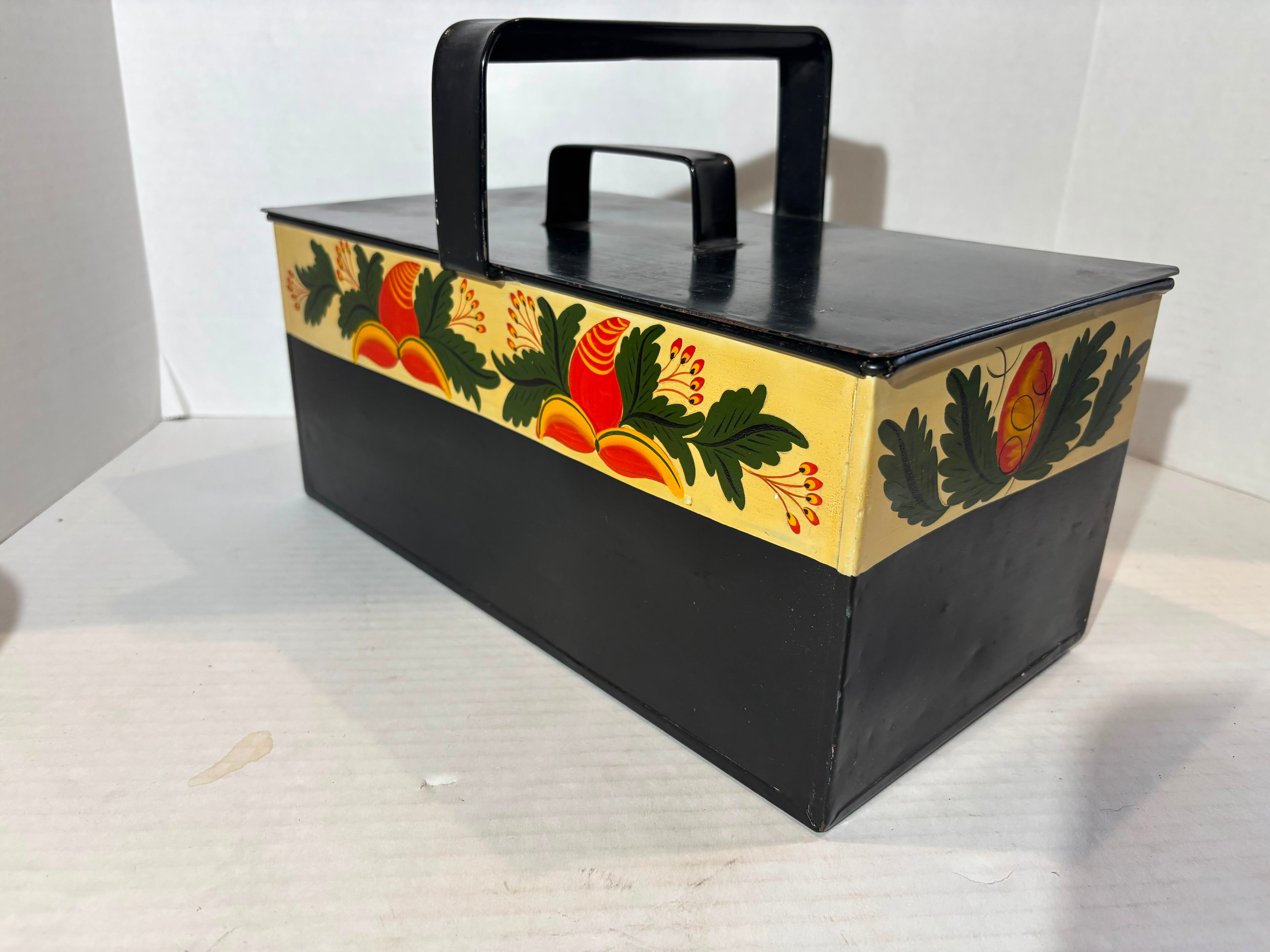 Late 19th Century Painted and Japanned Tin Document Box, attributed to Geo. H. Mason & Co. Boston.
