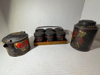 Grouping of American Painted Toleware Pantry Wares, Probably Pennsylvania, Mid-19th Century