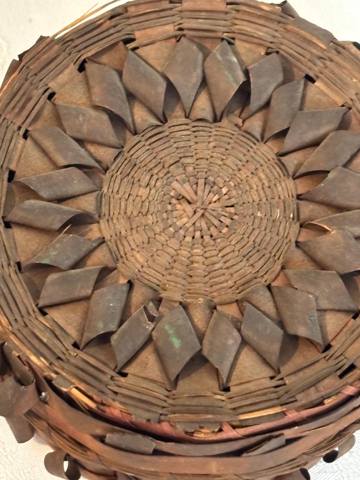 Native American Lidded Fancy Basket Eastern Woodlands, Wabanaki (attributed Penobscot) Late 19th century, circa 1885–1900
