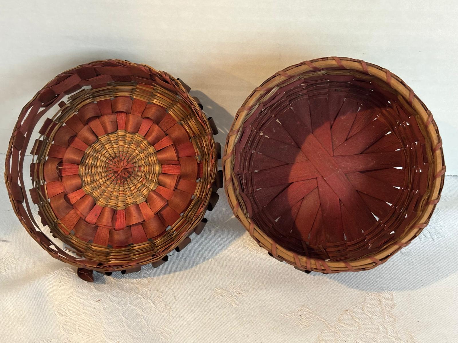 Native American Lidded Fancy Basket Eastern Woodlands, Wabanaki (attributed Penobscot) Late 19th century, circa 1885–1900