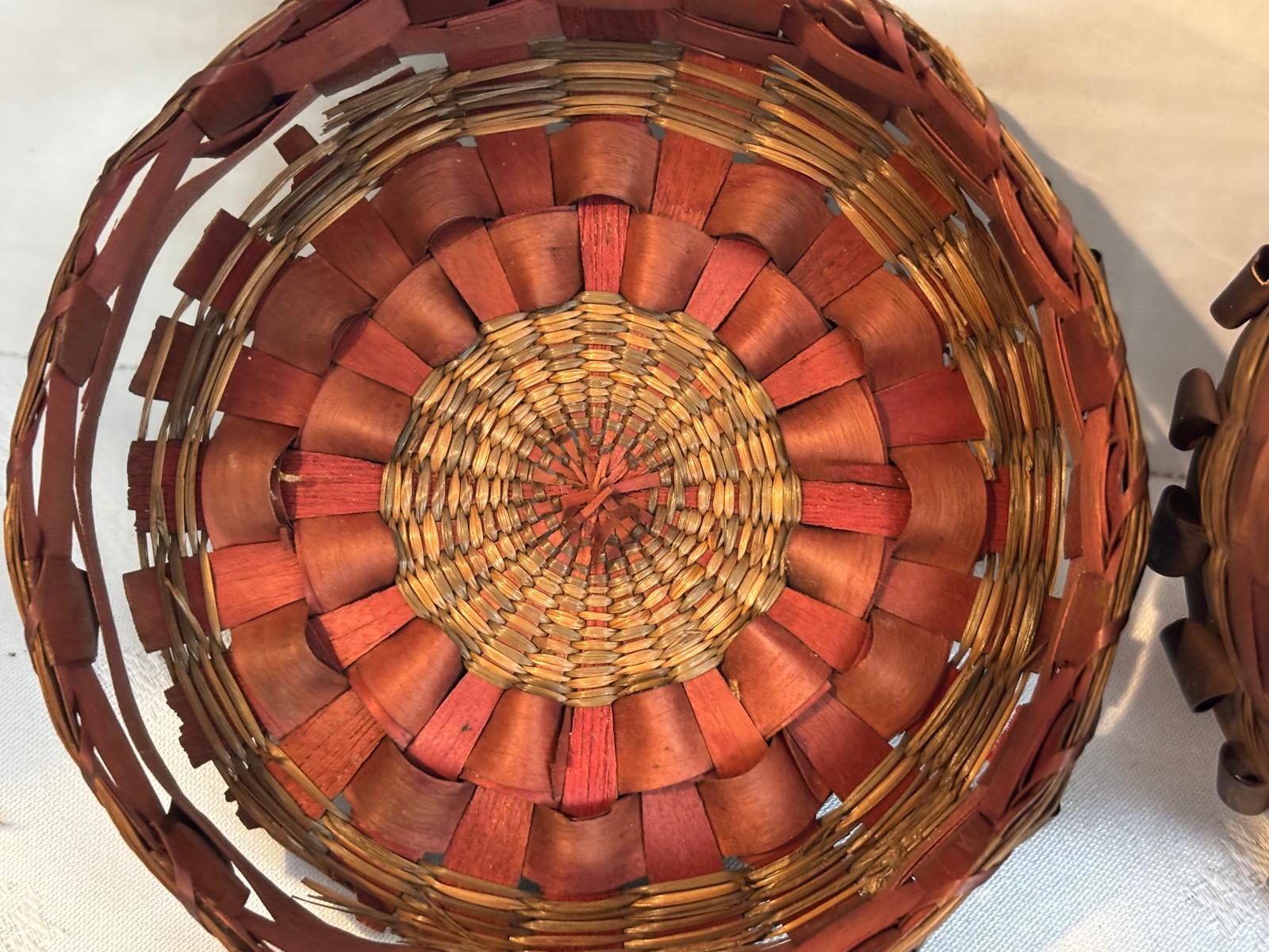 Native American Lidded Fancy Basket Eastern Woodlands, Wabanaki (attributed Penobscot) Late 19th century, circa 1885–1900