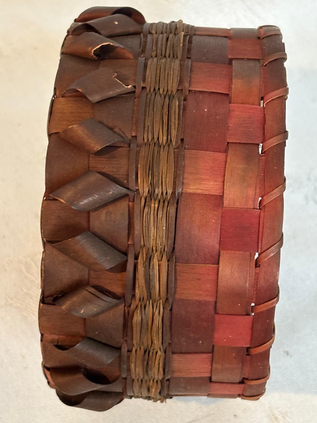 Native American Lidded Fancy Basket Eastern Woodlands, Wabanaki (attributed Penobscot) Late 19th century, circa 1885–1900