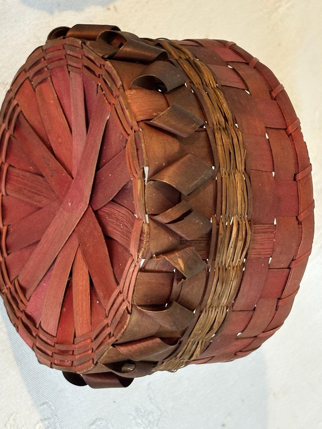 Native American Lidded Fancy Basket Eastern Woodlands, Wabanaki (attributed Penobscot) Late 19th century, circa 1885–1900