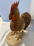 Exceptional Carved and Painted Folk Art Rooster  New England, Circa 1900–1930