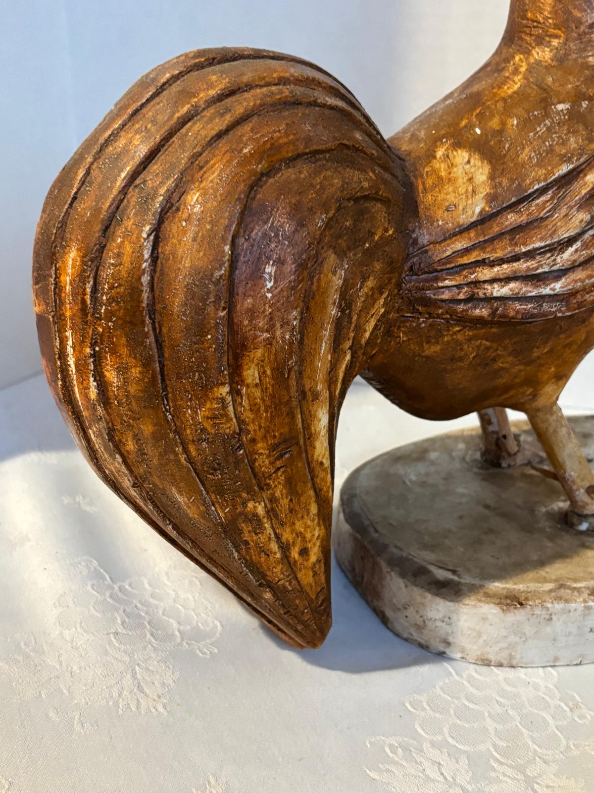 Exceptional Carved and Painted Folk Art Rooster  New England, Circa 1900–1930