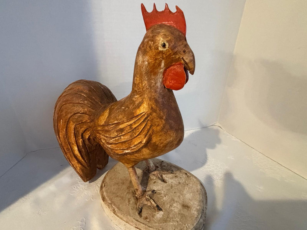 Exceptional Carved and Painted Folk Art Rooster  New England, Circa 1900–1930