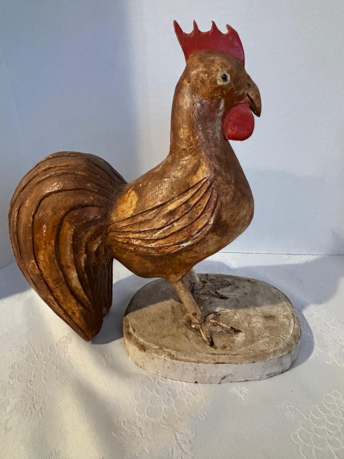 Exceptional Carved and Painted Folk Art Rooster  New England, Circa 1900–1930