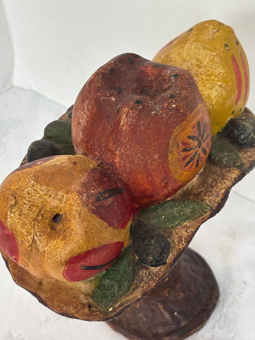 American Polychrome Chalkware Fruit Compote Circa 1900–1915