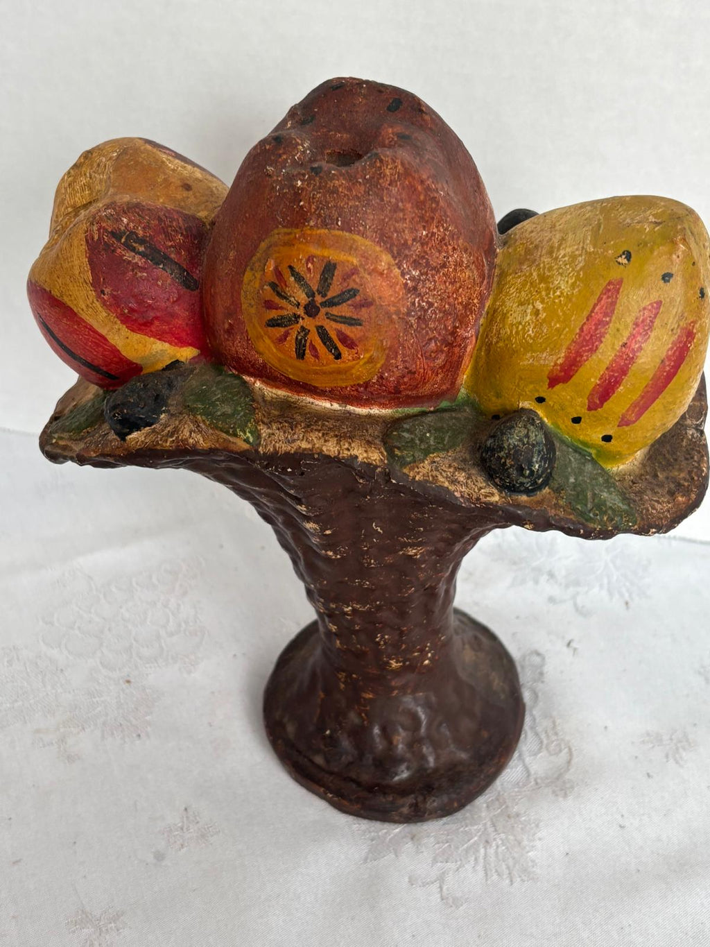 American Polychrome Chalkware Fruit Compote Circa 1900–1915