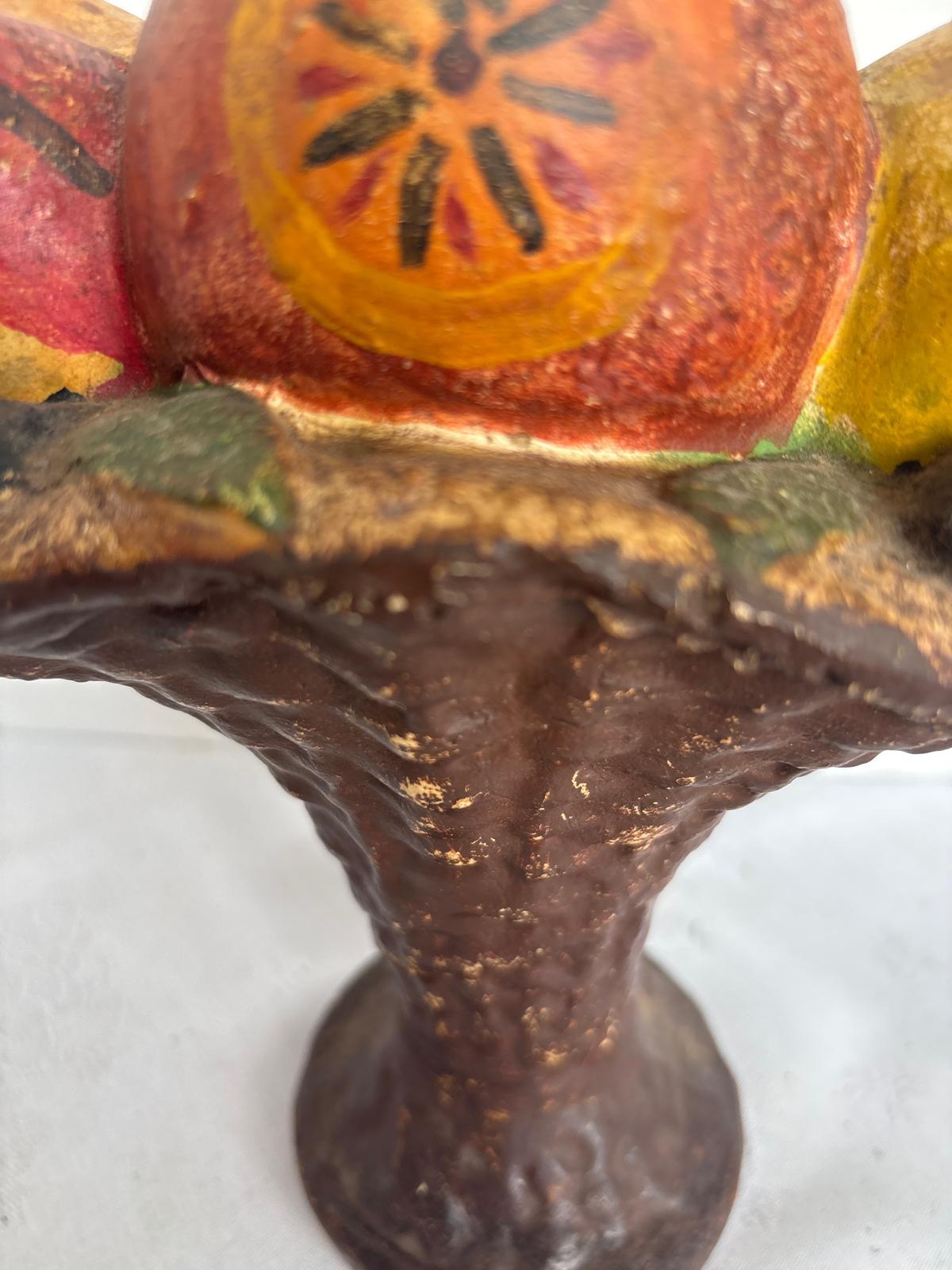 American Polychrome Chalkware Fruit Compote Circa 1900–1915