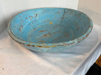 Large Early American Blue-Painted Dough Bowl Late 18th–early 19th century Found in Owensville, Missouri