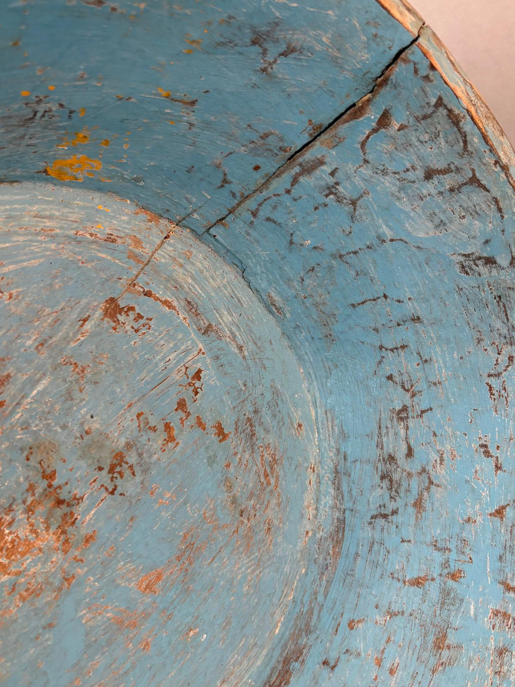 Large Early American Blue-Painted Dough Bowl Late 18th–early 19th century Found in Owensville, Missouri