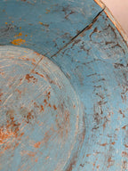 Large Early American Blue-Painted Dough Bowl Late 18th–early 19th century Found in Owensville, Missouri