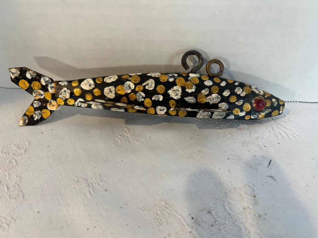 American Folk Art Ice Fishing Decoy Upper Midwest, circa 1935–1955 Sheet metal with applied paint and glass eyes