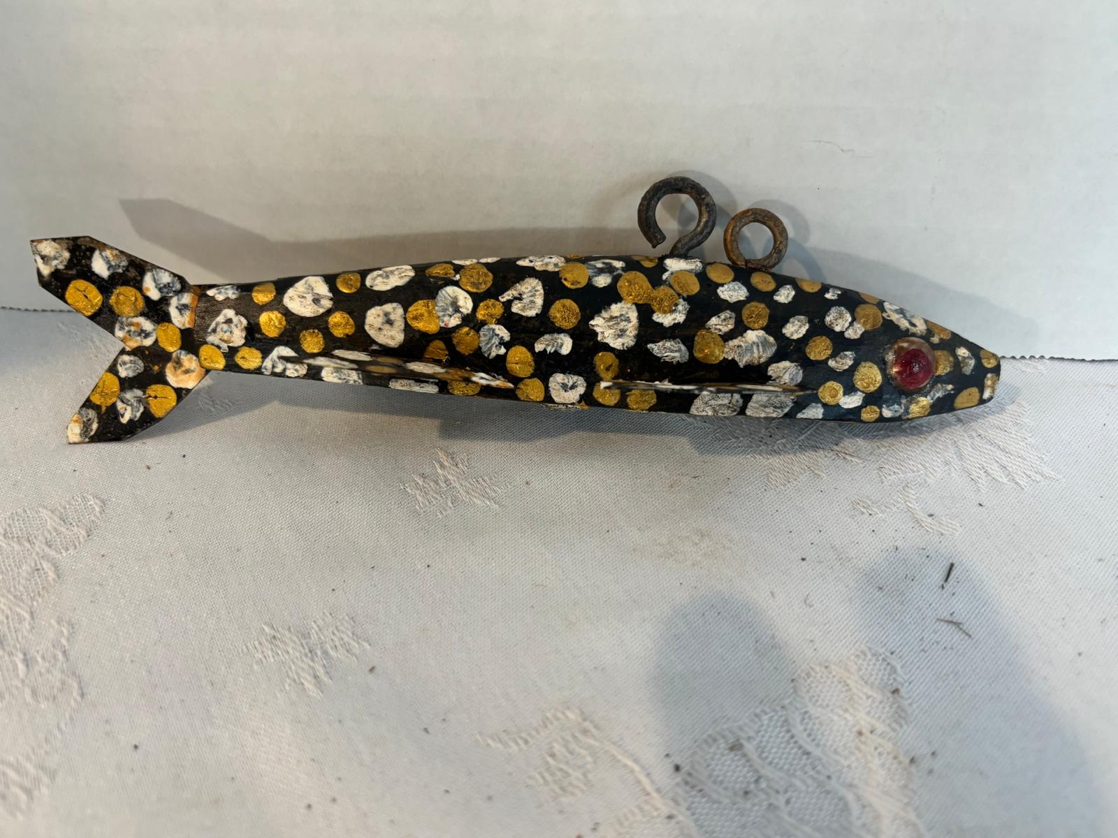 American Folk Art Ice Fishing Decoy Upper Midwest, circa 1935–1955 Sheet metal with applied paint and glass eyes