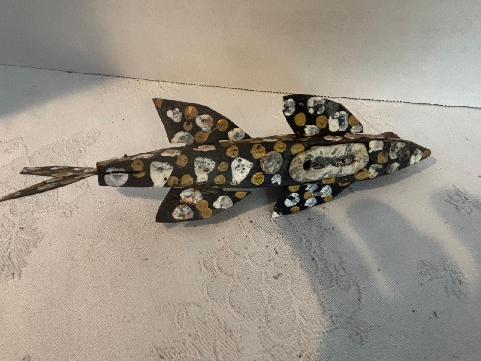 American Folk Art Ice Fishing Decoy Upper Midwest, circa 1935–1955 Sheet metal with applied paint and glass eyes