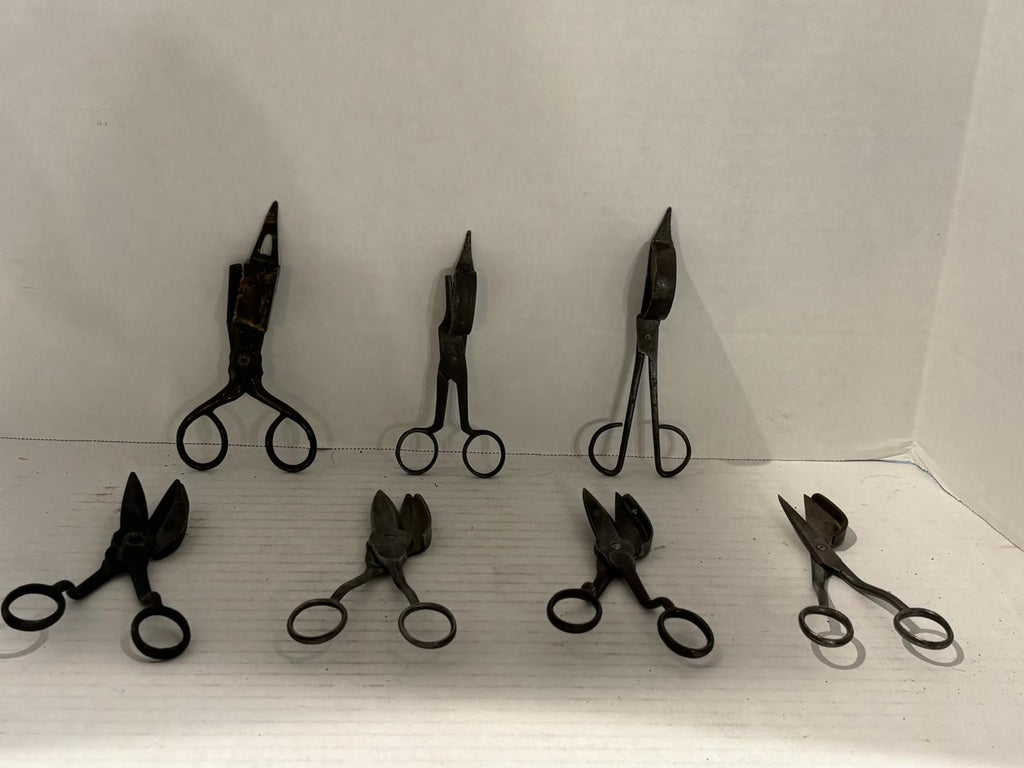 Lot Of Eight English Candle Wick Trimmers (Candle Snuffers) 18th-19th Century