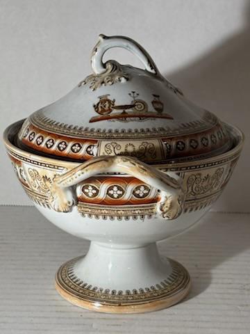 English Neoclassical Staffordshire Covered Sauce Tureen