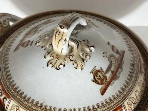 English Neoclassical Staffordshire Covered Sauce Tureen