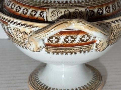 English Neoclassical Staffordshire Covered Sauce Tureen