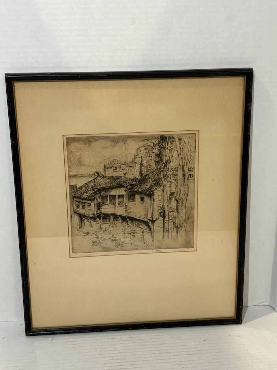 ERNEST D. ROTH (1879–1964)
Exceptional Early Pencil-Signed Etching, Dated 1908