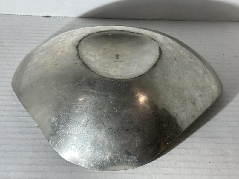 Gene Lesch Free-Form Modernist Pewter Dish
American, circa 1965–1975