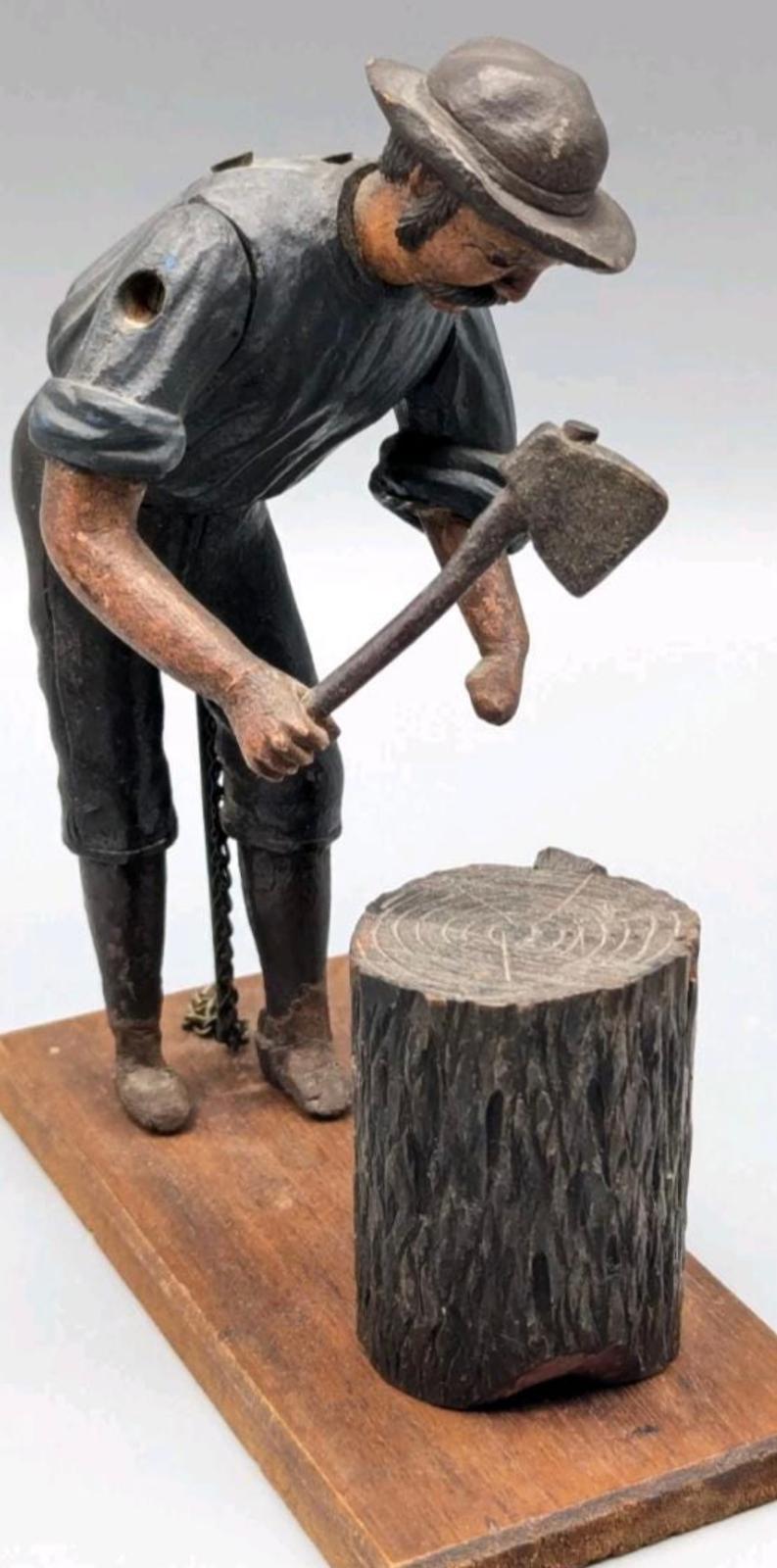 Exceptional German Folk-Art Automaton Woodcutter, c. 1875–1895