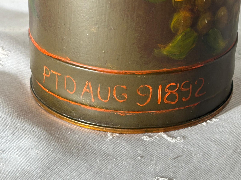 American Painted Tole Coffee Pot, Dated 1892