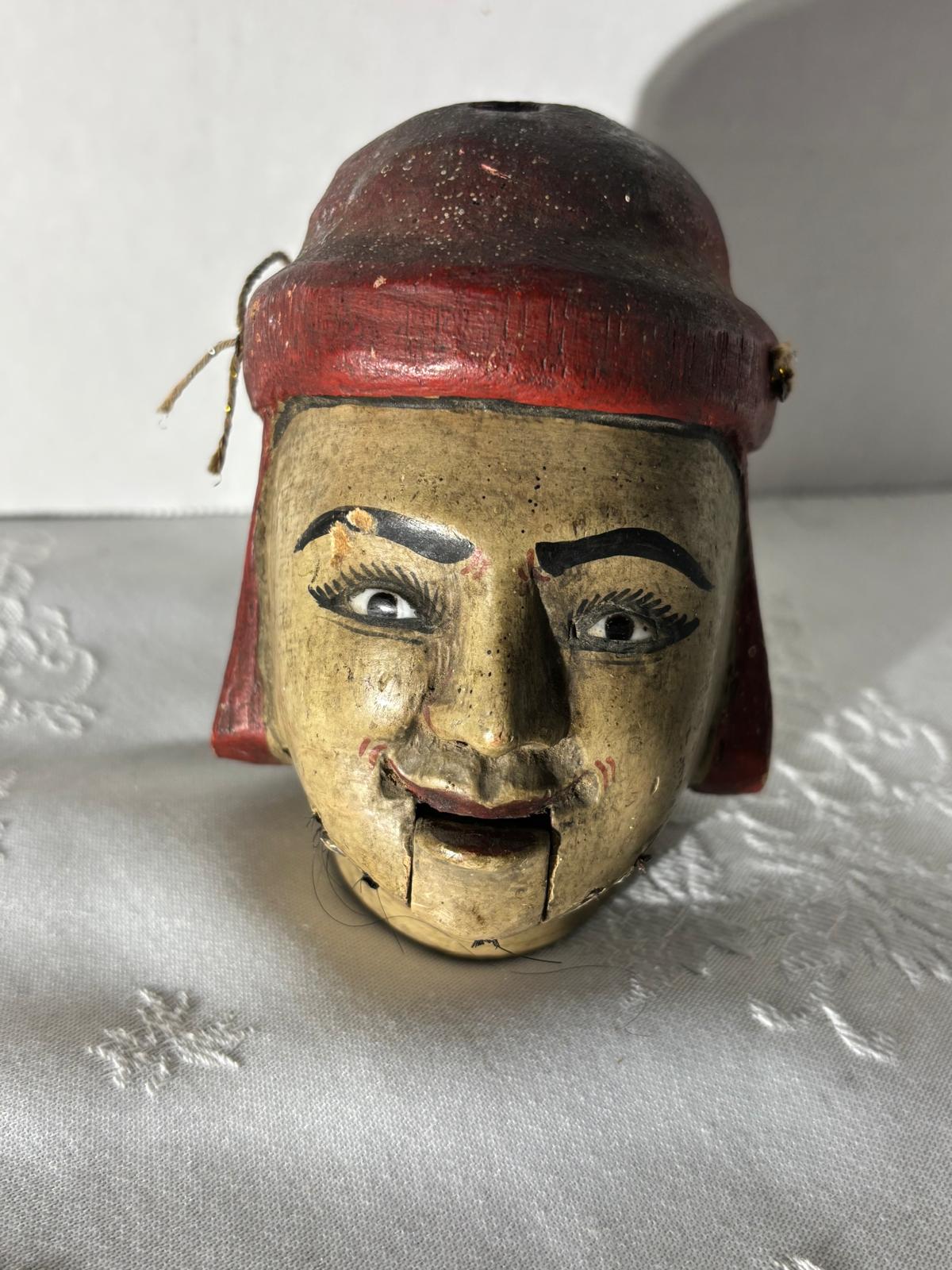 Asian Puppet Head with Articulated Mouth, late 19th century (circa 1880–1900).