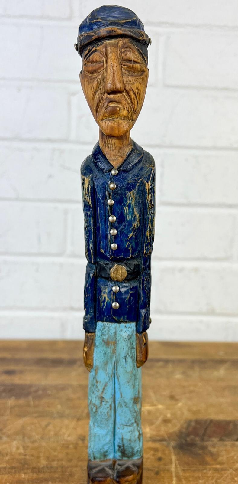 Expressive American Folk Art Soldier Figure, dated 1862