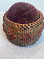 Exceptional Mi’kmaq Curlicue Basketry Pin Cushion