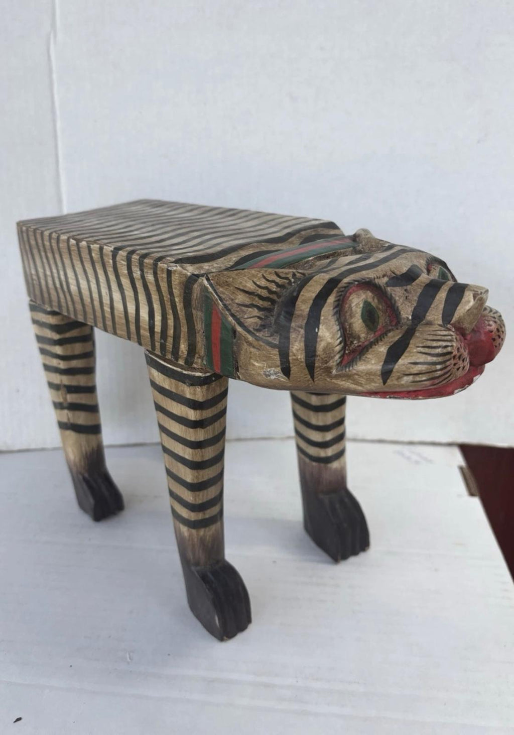 Mexican Folk Art Carved “Tigre” Figure, Guerrero Region, ca. 1940–1960