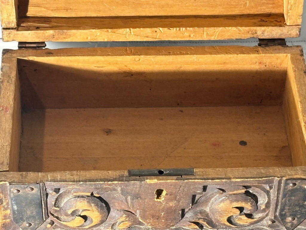 Carved Casket-Form Box, Precisely Dated February 10, 1834