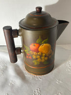 American Painted Tole Coffee Pot, Dated 1892