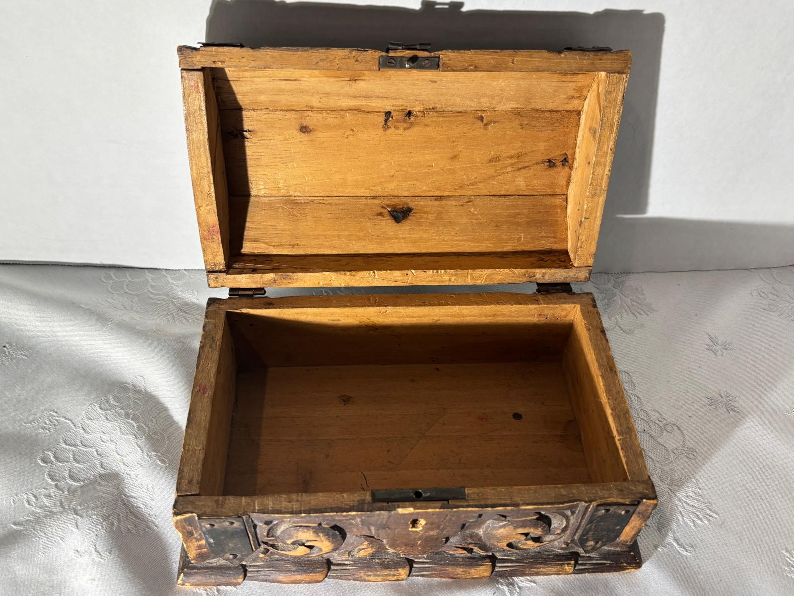 Carved Casket-Form Box, Precisely Dated February 10, 1834
