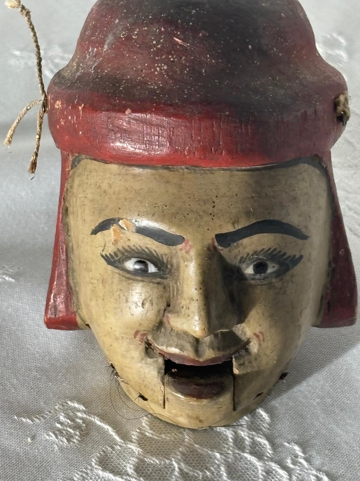 Asian Puppet Head with Articulated Mouth, late 19th century (circa 1880–1900).