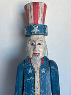Monumental American Folk Art Carved and Painted Uncle Sam Figure