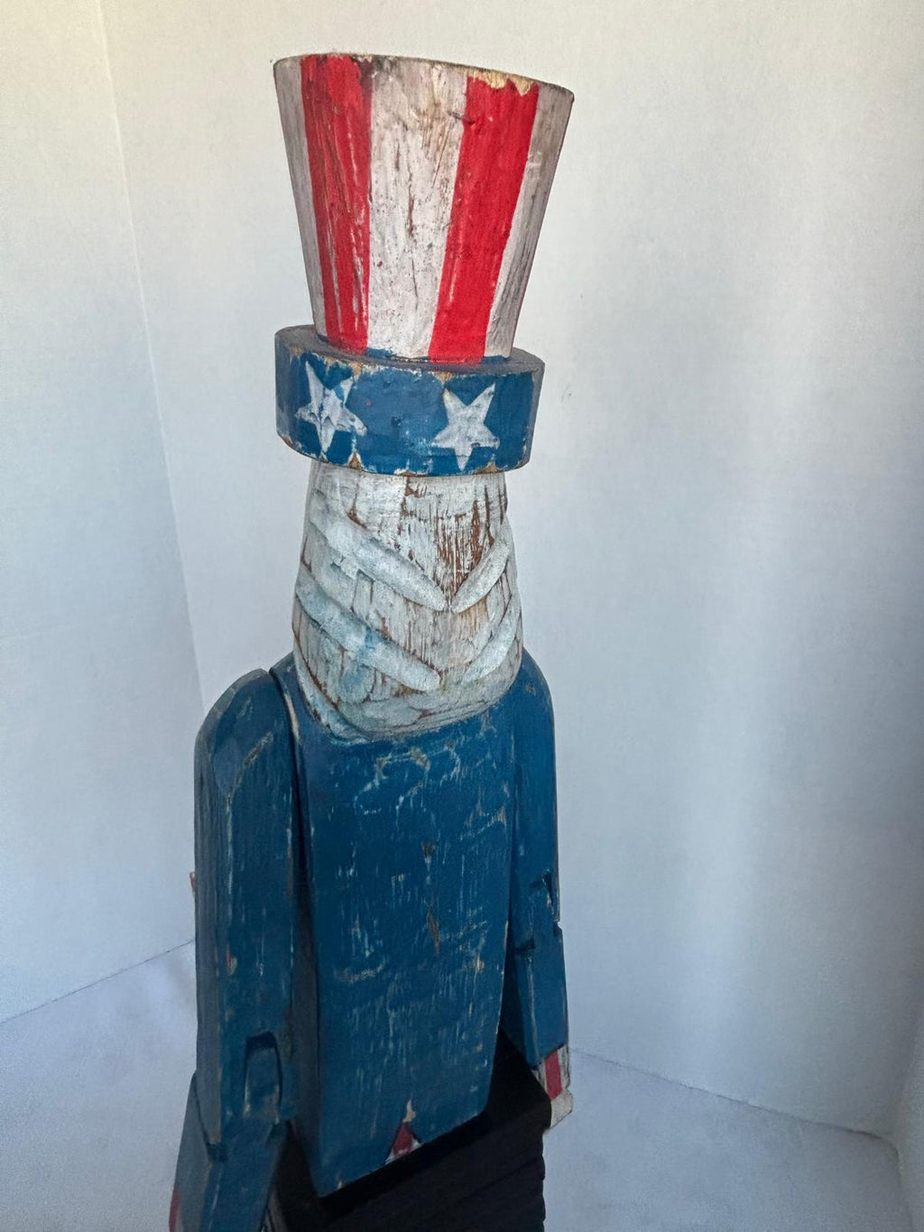 Monumental American Folk Art Carved and Painted Uncle Sam Figure